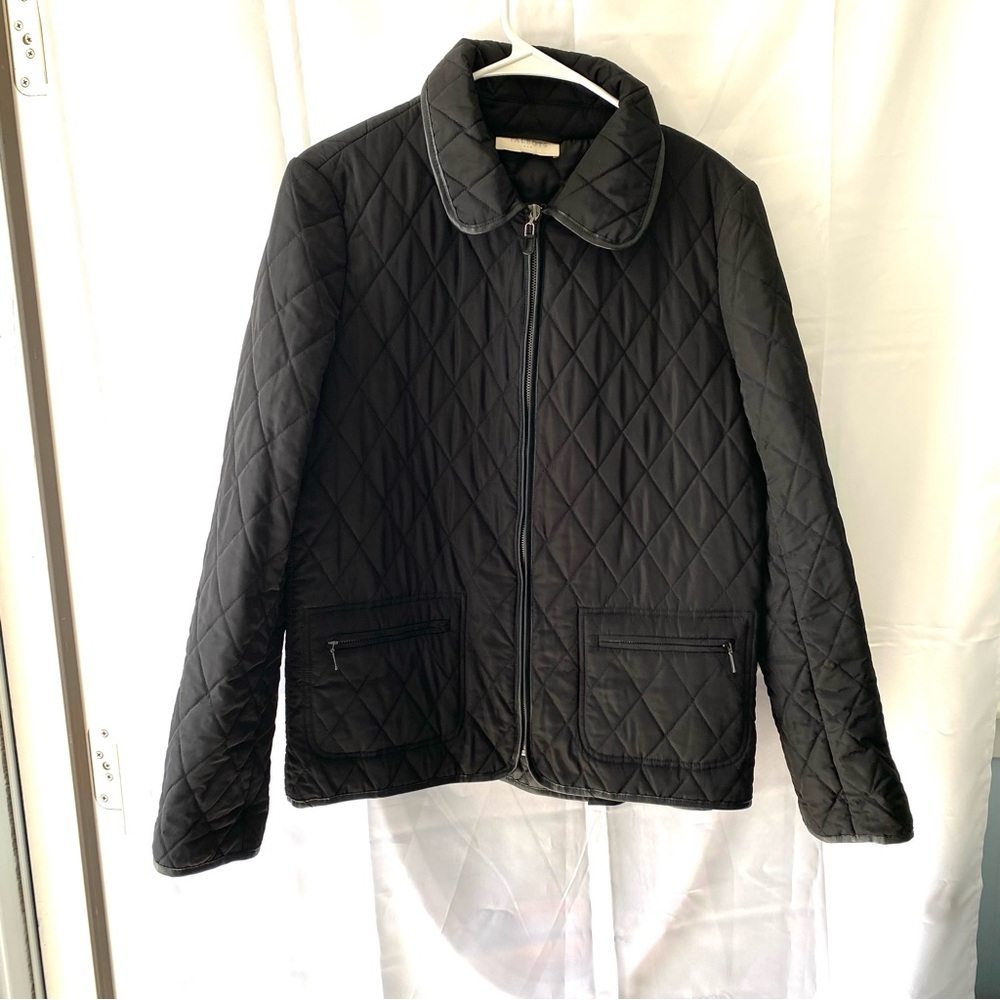 NWOT Talbots Black quilted jacket Full zip SZ L - Picture 14 of 15